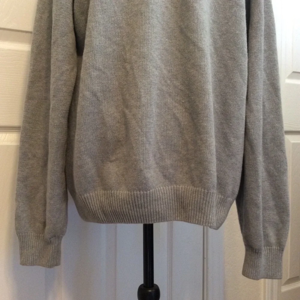 Nautica Men’s XL cotton knit light gray crew neck sweater nautical fisherman